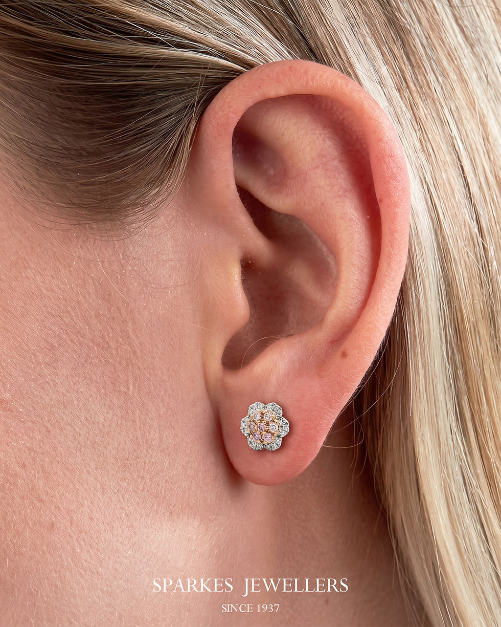 Thumbnail: Argyle Pink Diamonds Blush Paisley Earrings