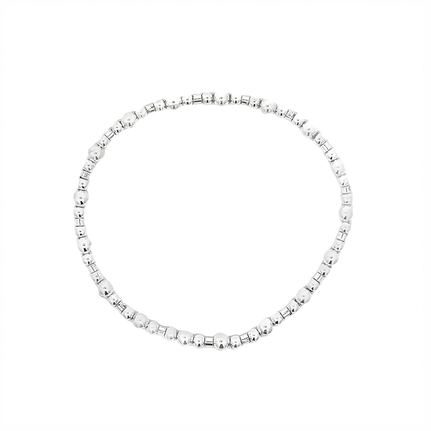 Sterling Silver Stretch Short Tube Bracelet