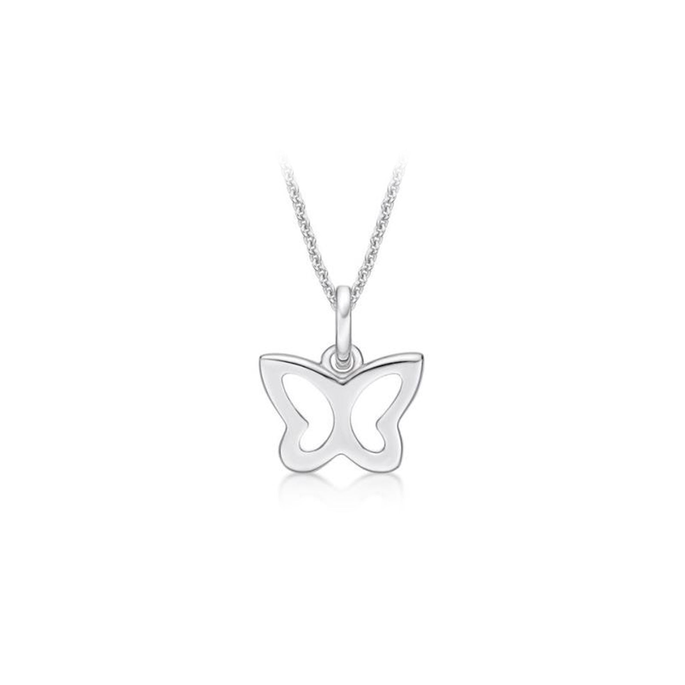 Steling Silver Cut Out Butterfly Pendant with Chain