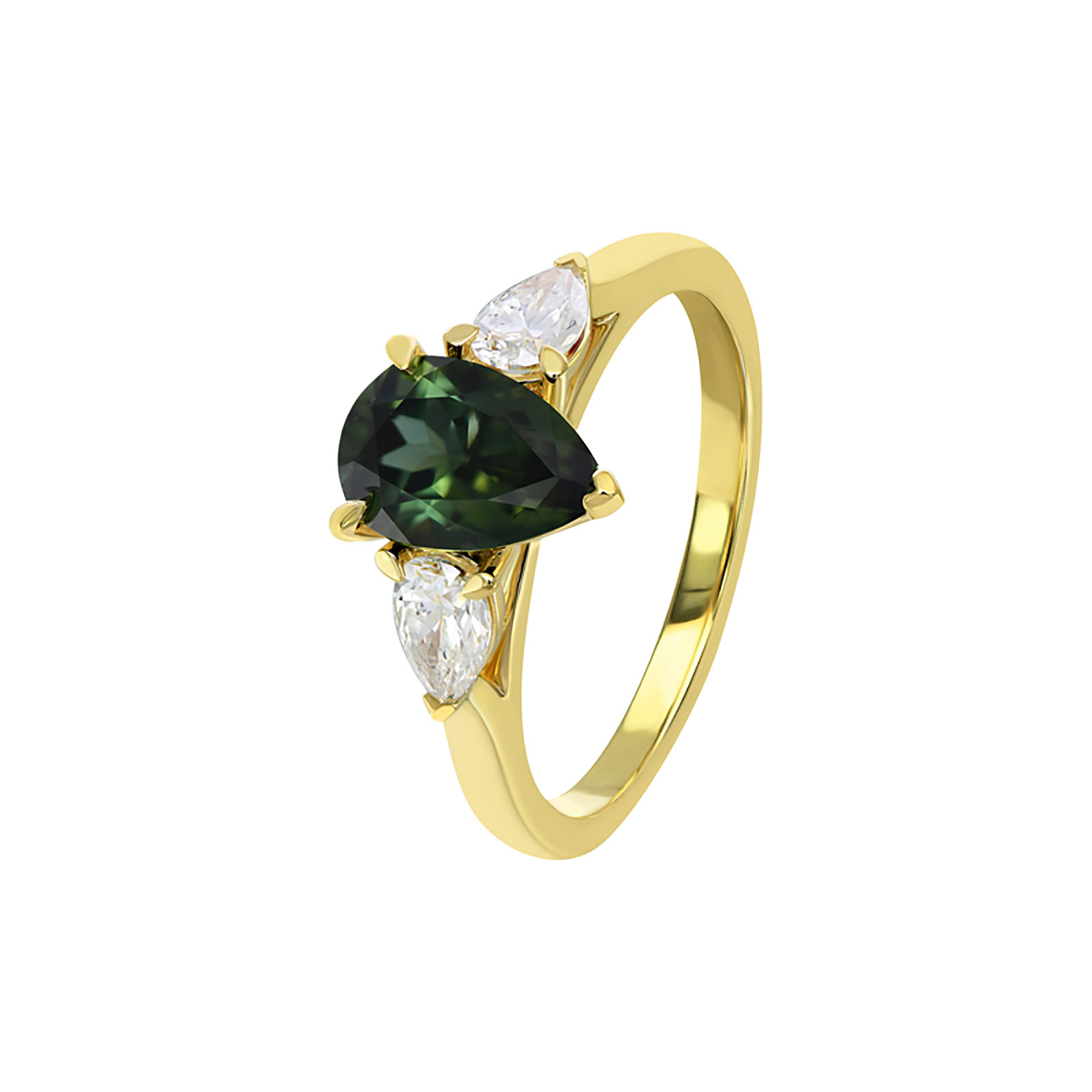 Emma Pear Yellow Gold Sapphire Diamond Ring