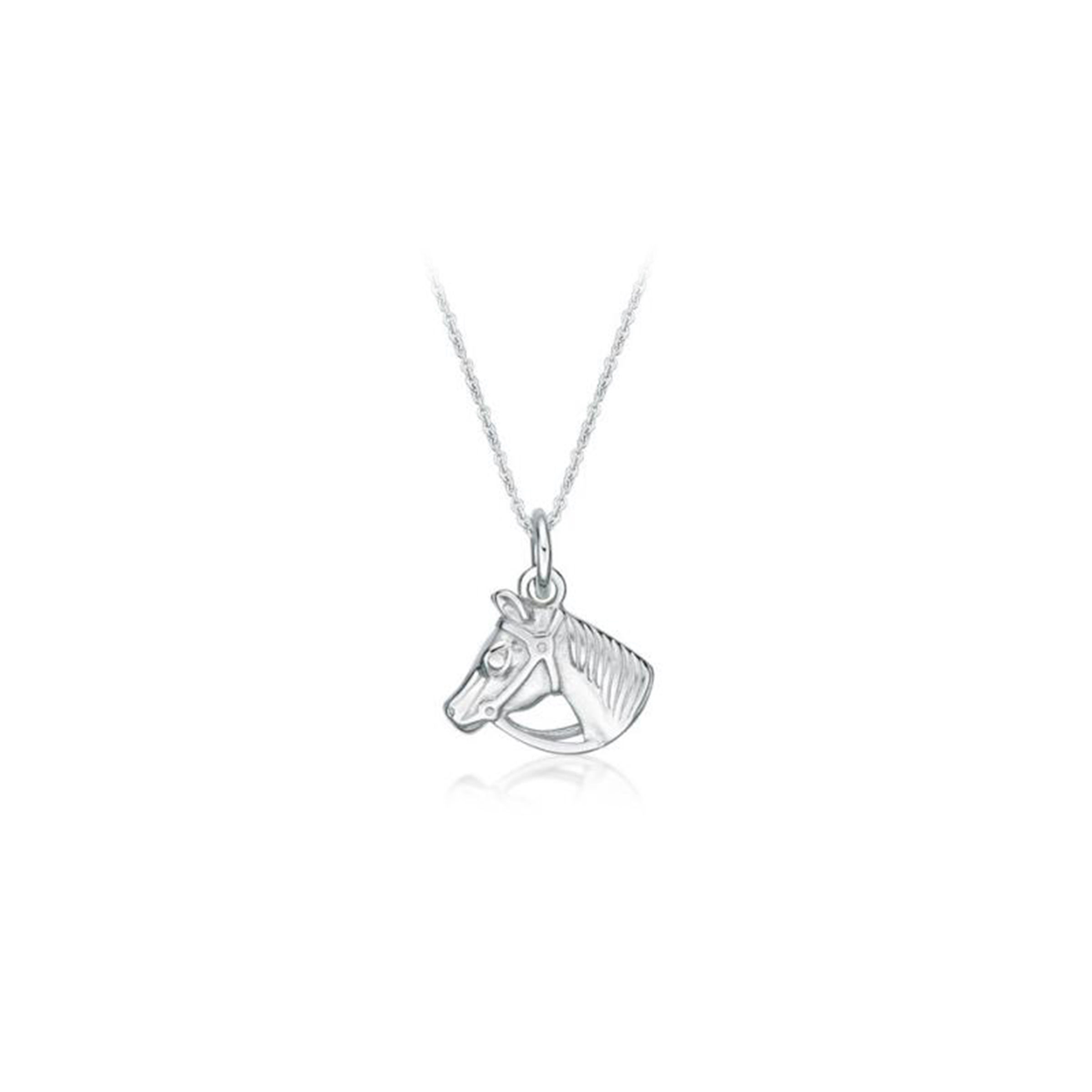 Sterling Silver Horse's Head Pendant with Chain