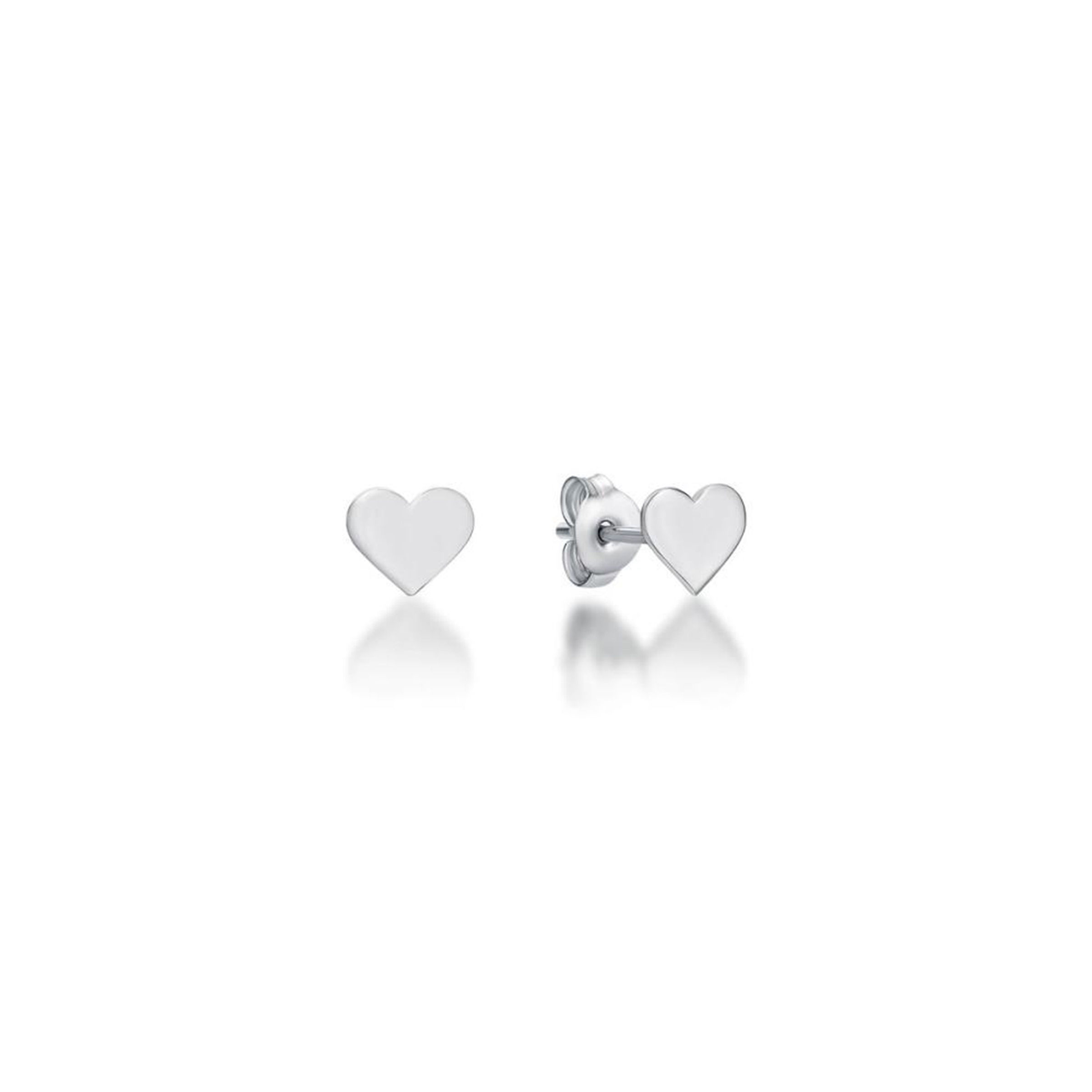 Sterling Silver 6mm Heart Shaped Stud Earrings