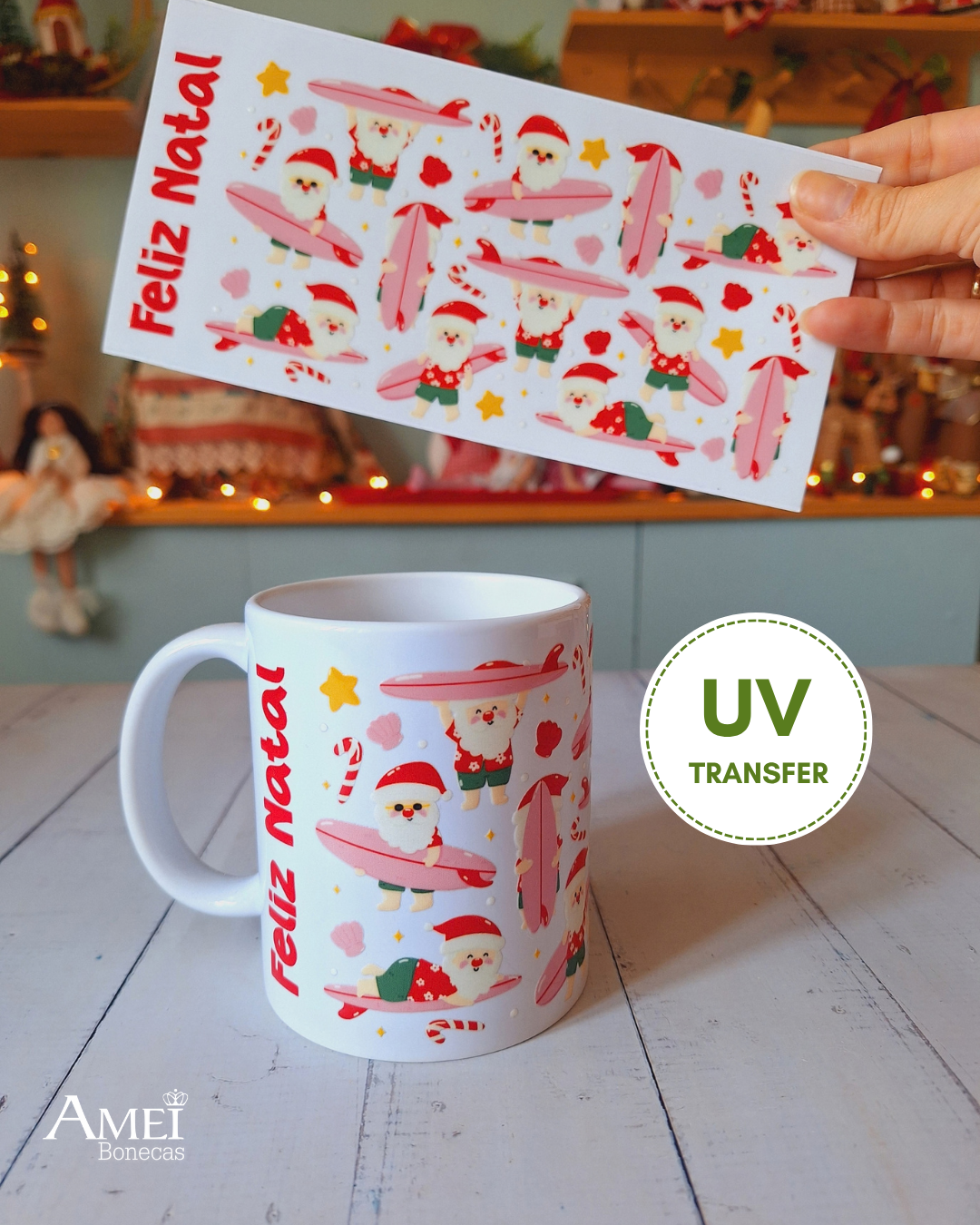 Transfer UV -Papai Noel verão