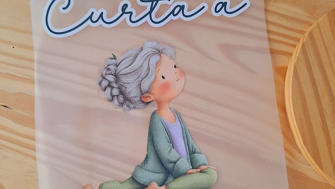 Transfer Mulher fazendo Yoga + frase