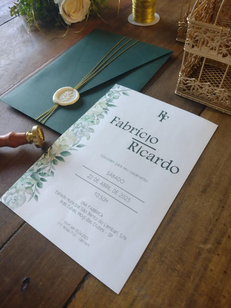 Convite Carta Vertical - 20 UN