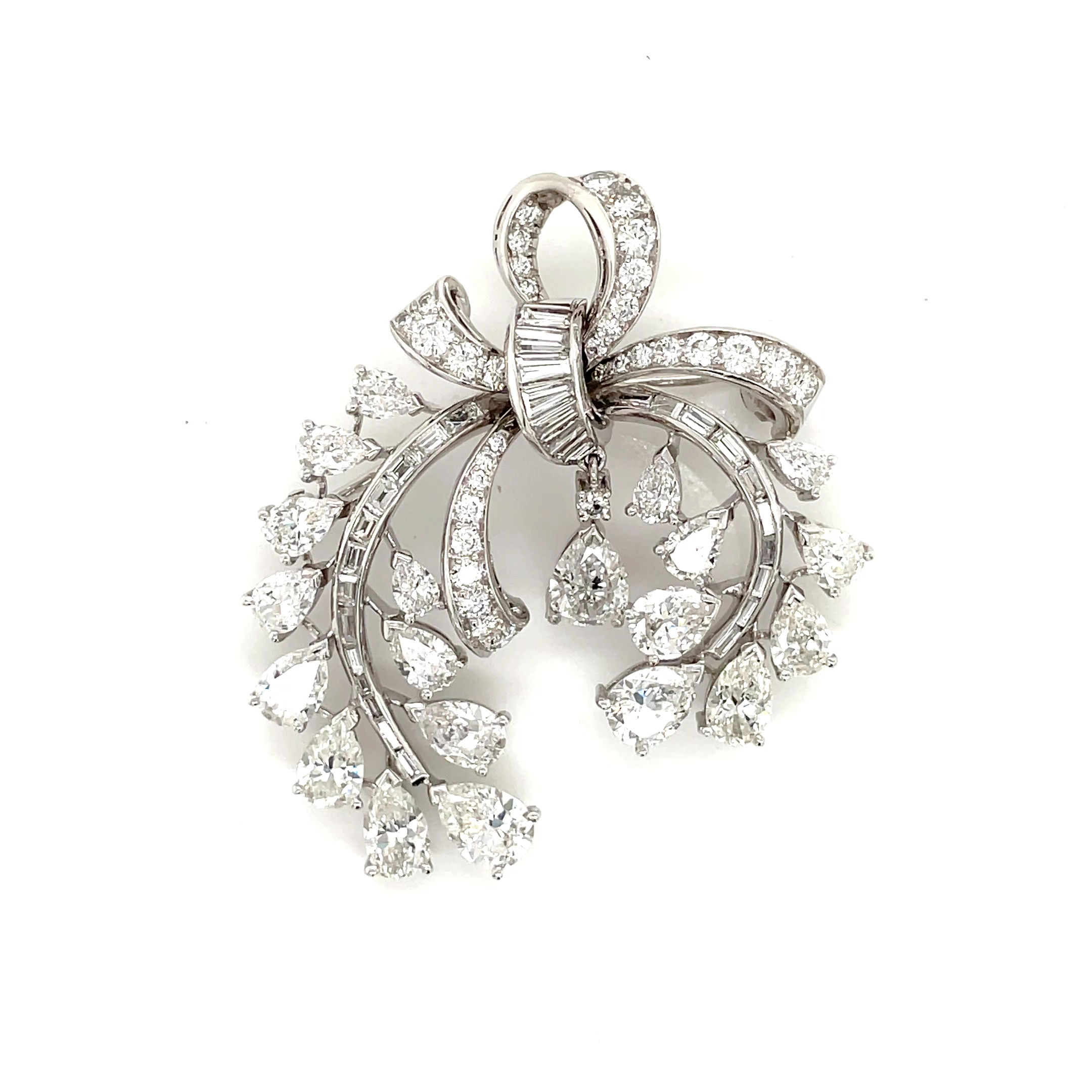 Platinum Diamond Bow Brooch – 11.00 CTTW