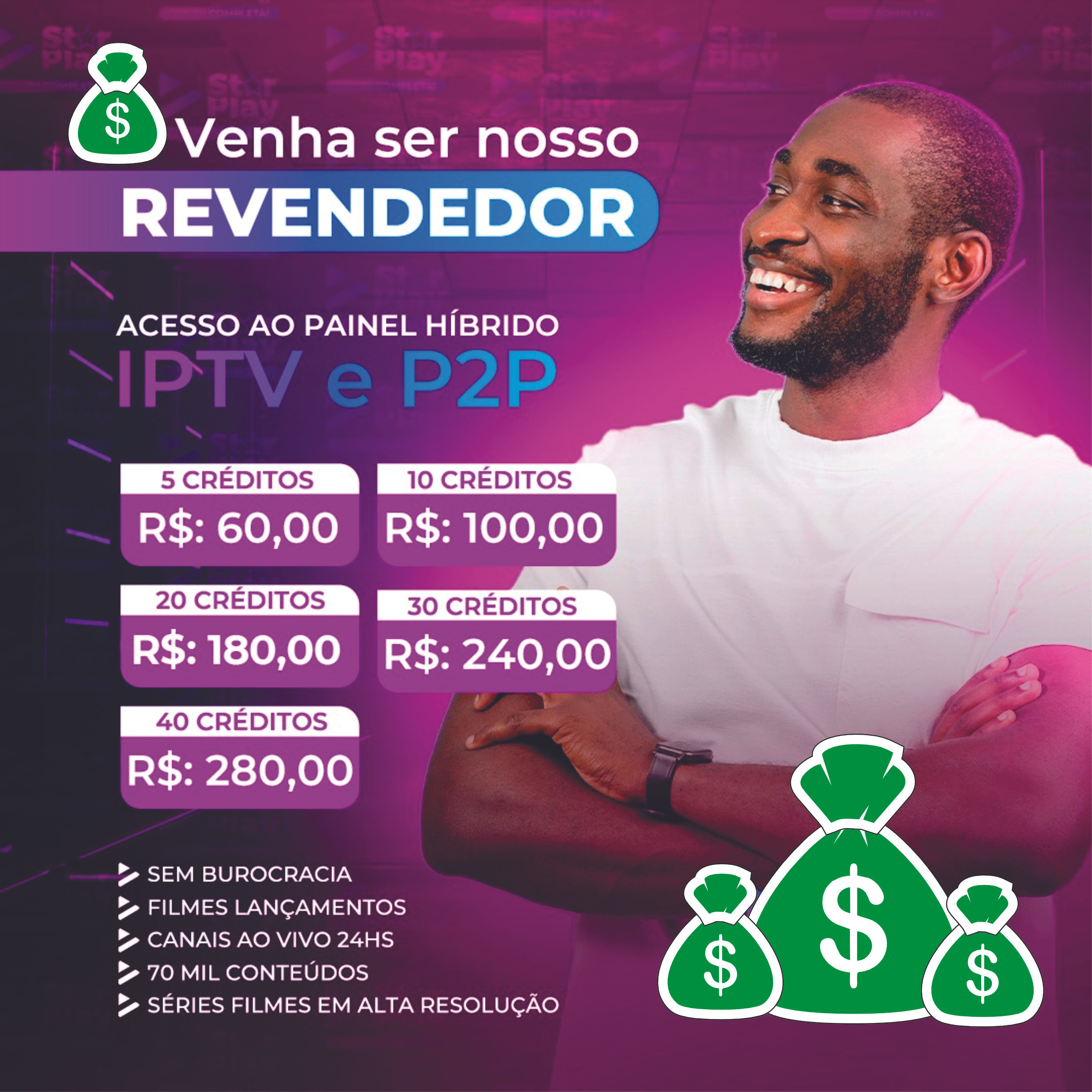 Painel Revenda Iptv 10 creditos