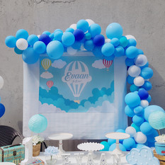 Blue organic balloon arch Condo party Singapore