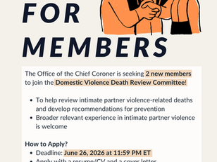 Calling for Members of Domestic Violence Death Review Committee