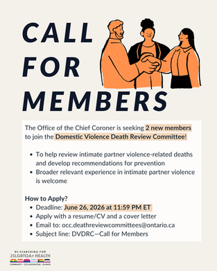 Calling for Members of Domestic Violence Death Review Committee