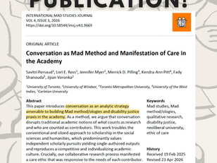 Our New Publication is Out! Conversation as Mad Method and Manifestation of Care in the Academy