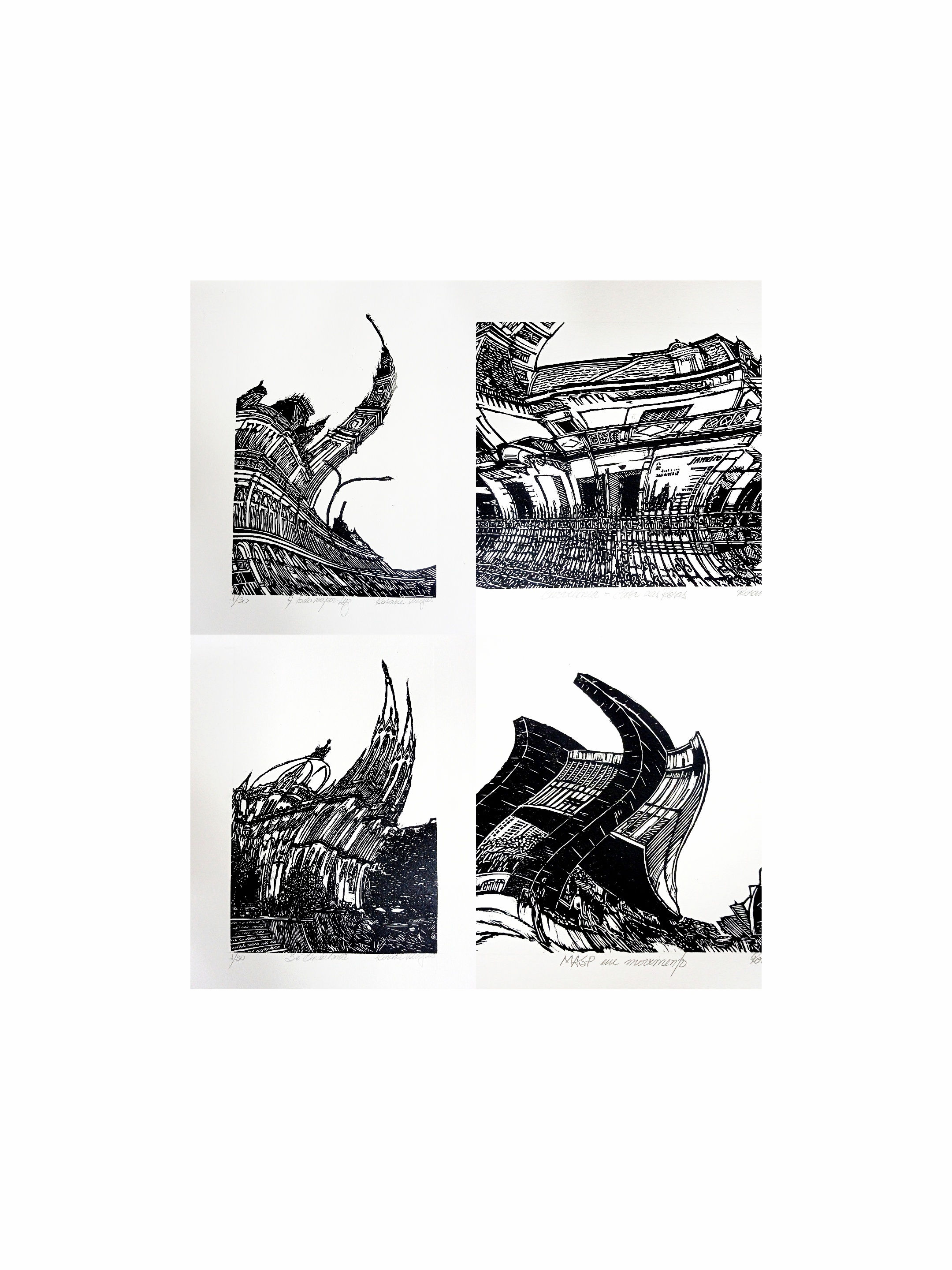 Combo 4 obras da Série SP em Movimento - Combo