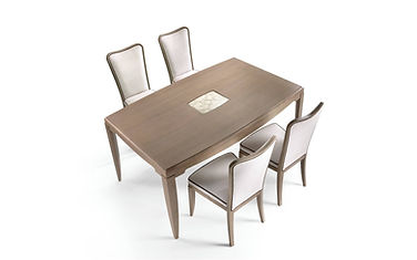 Prostokątny jesionowy stół z centralną dekoracją