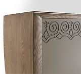 Zeitgenössisches Sideboard mit geformten Seitenwänden aus rauchgebeizter Esche - AN 123/PL