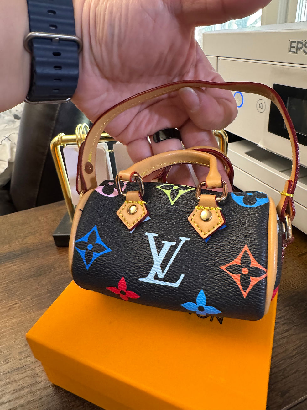 Thumbnail: Bag charm, speedy, multicolor black