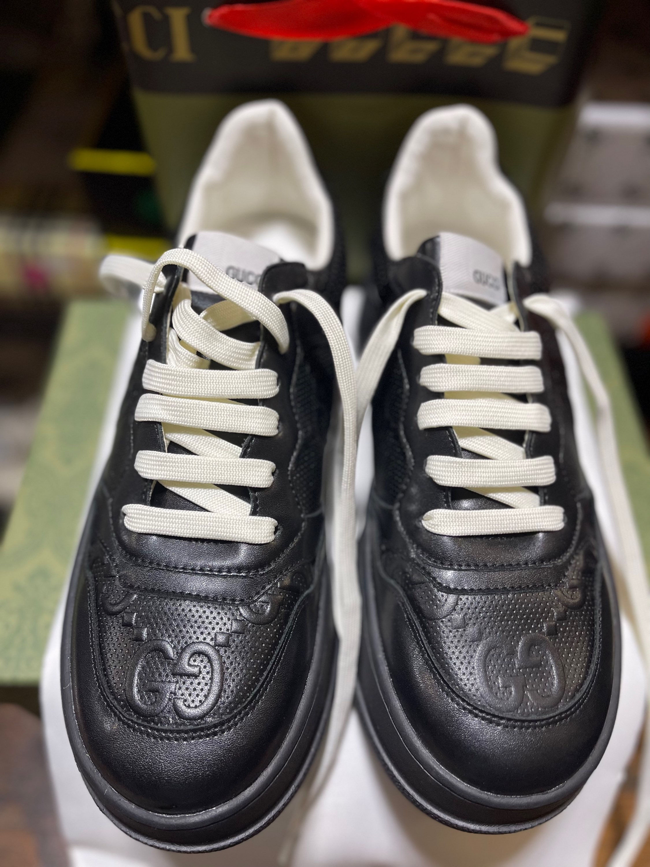 GG Men’s Chunky Leather Sneakers, size 40 EUR