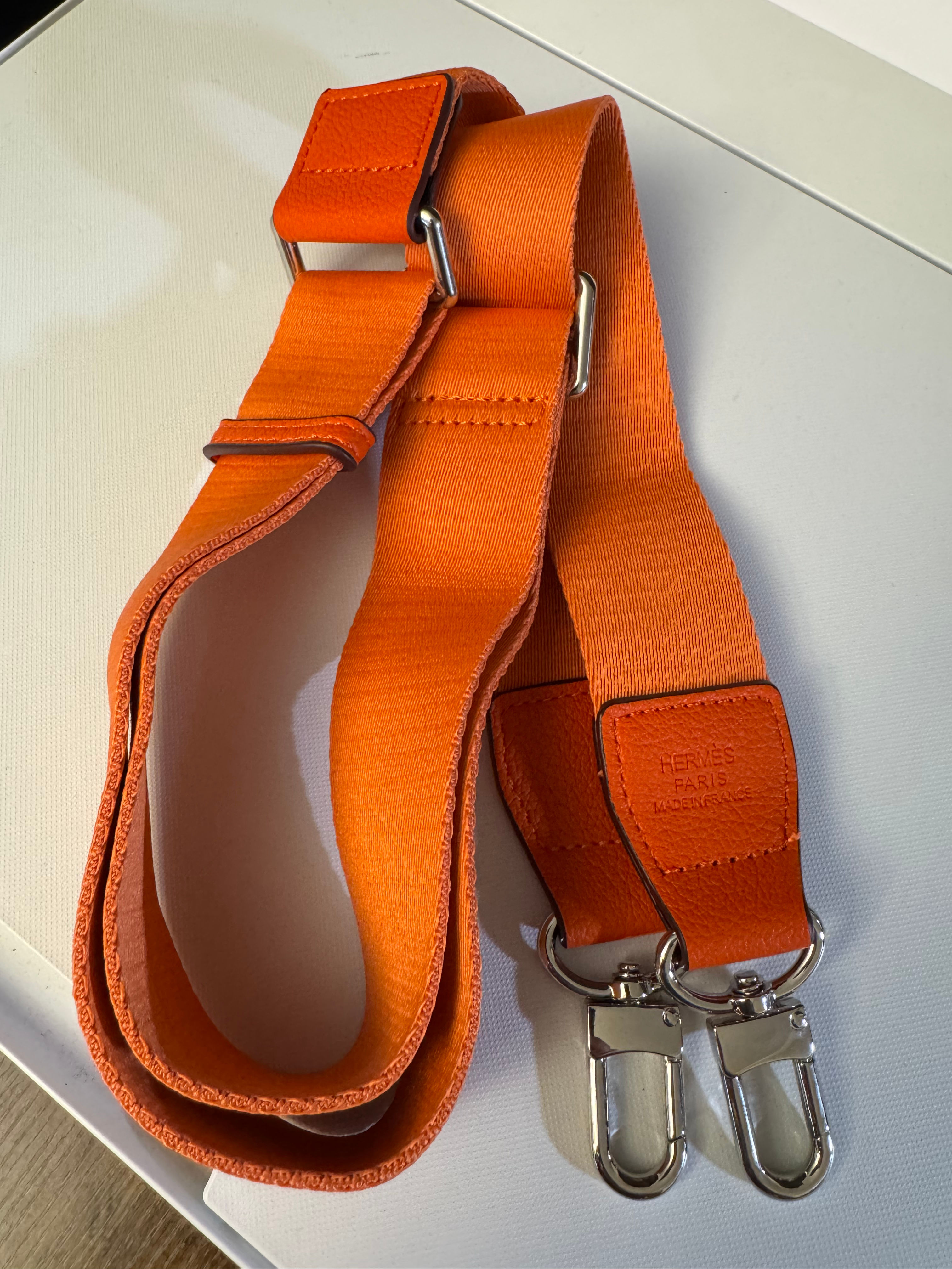 Strap, adjustable, orange (for H bags)