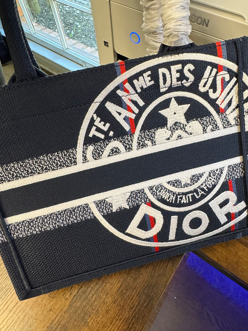 Thumbnail: Book tote, small, jute blue