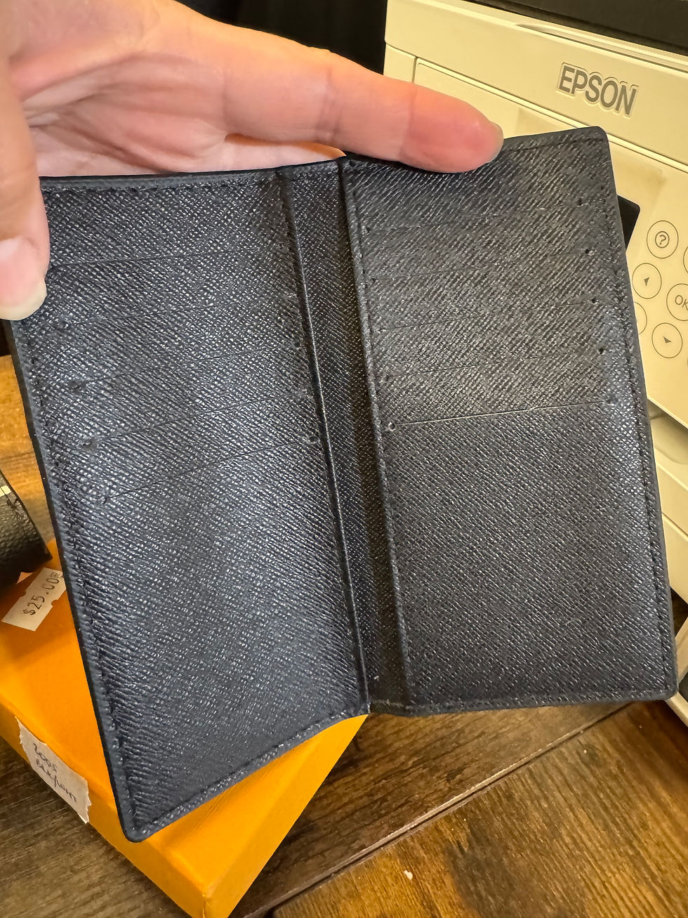 Thumbnail: Wallet, long, trifold, black/white
