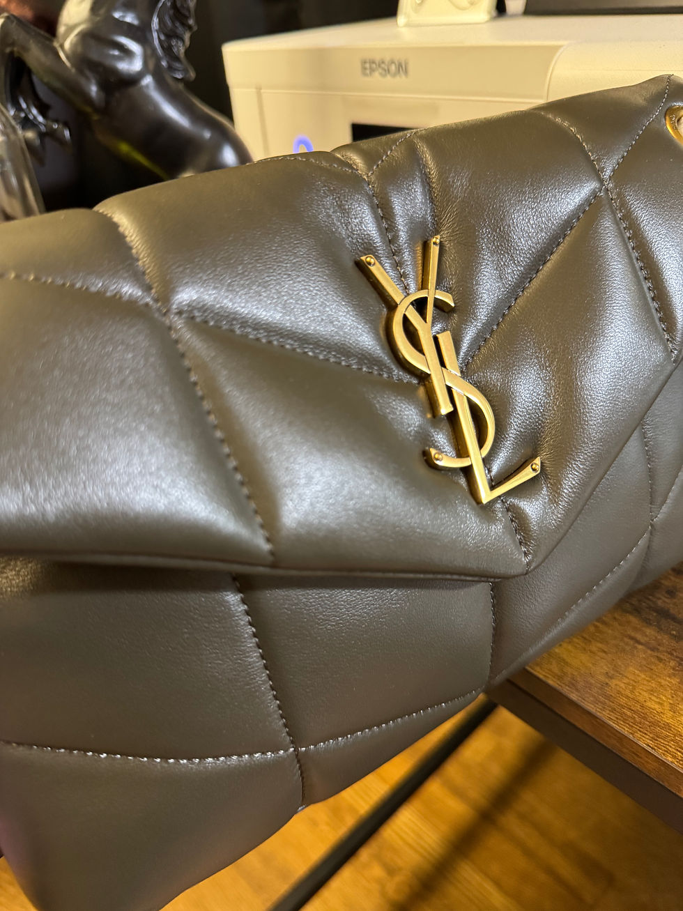 Thumbnail: Puffer, small, sage w/ gold hardware