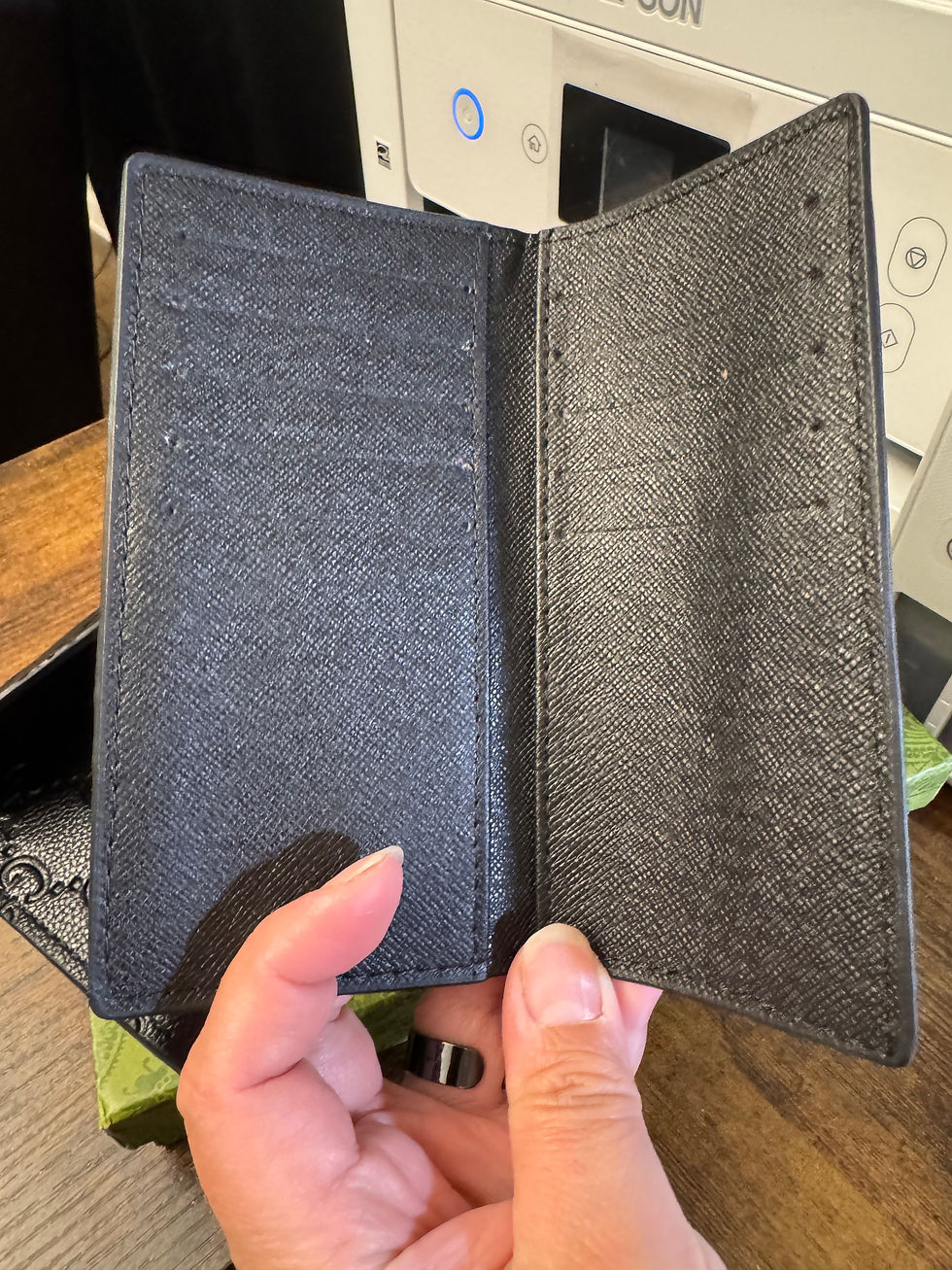 Thumbnail: Wallet, long, trifold, black embossed