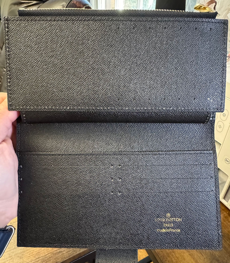 Thumbnail: Long 2-zip wallet, black embossed