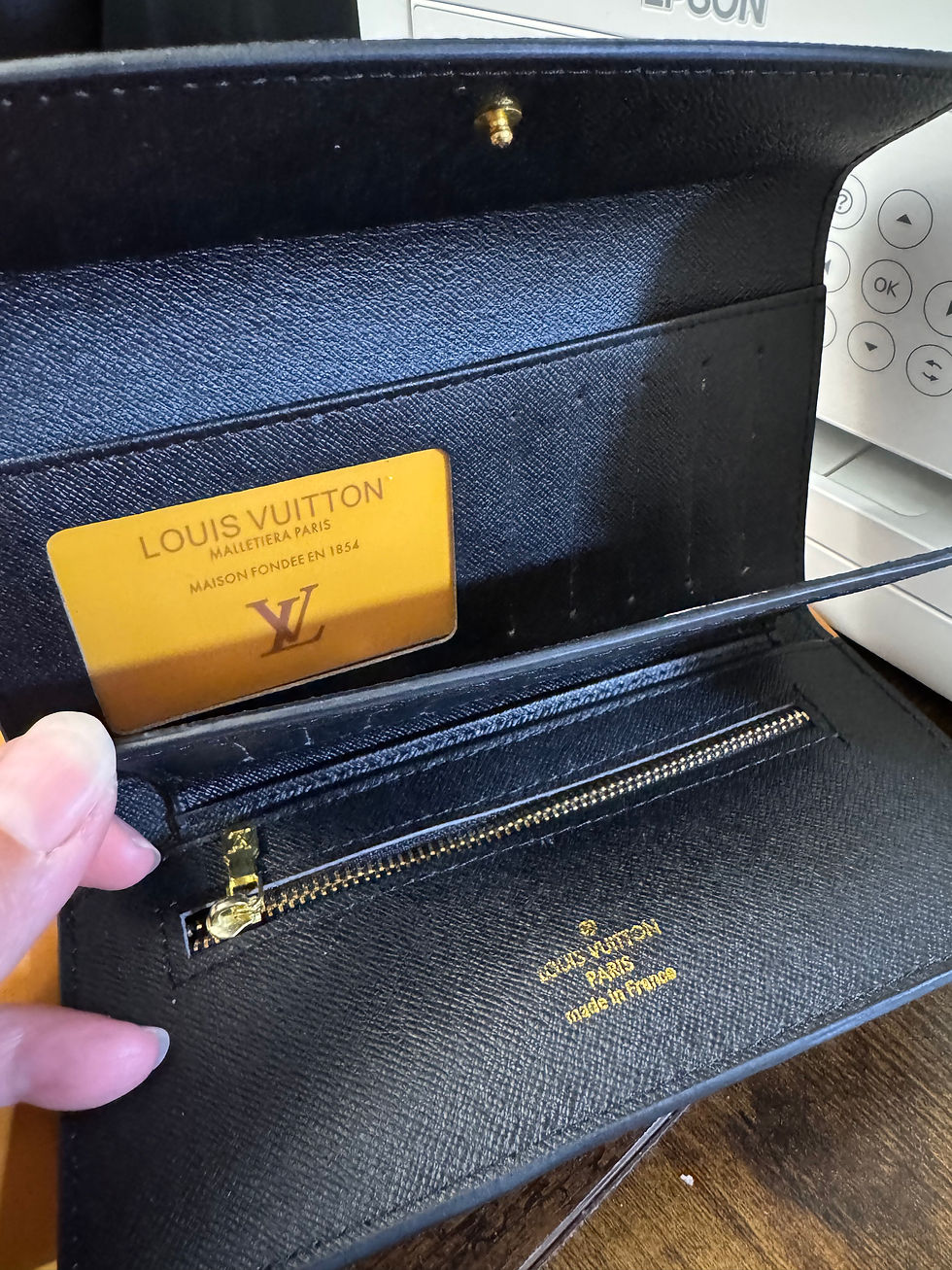 Thumbnail: Wallet, long, trifold, black/white