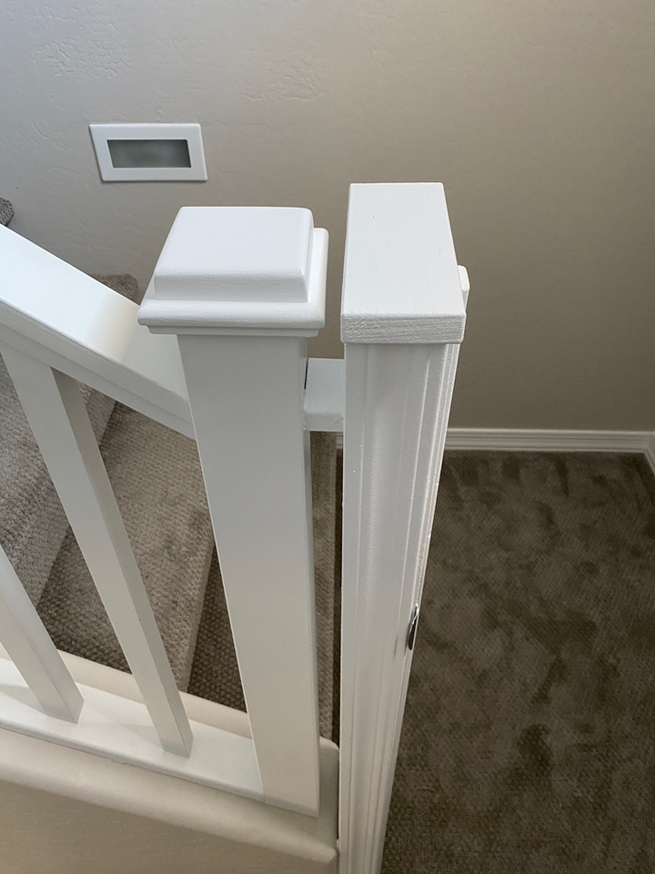 Custom railing for door on stairs.heic