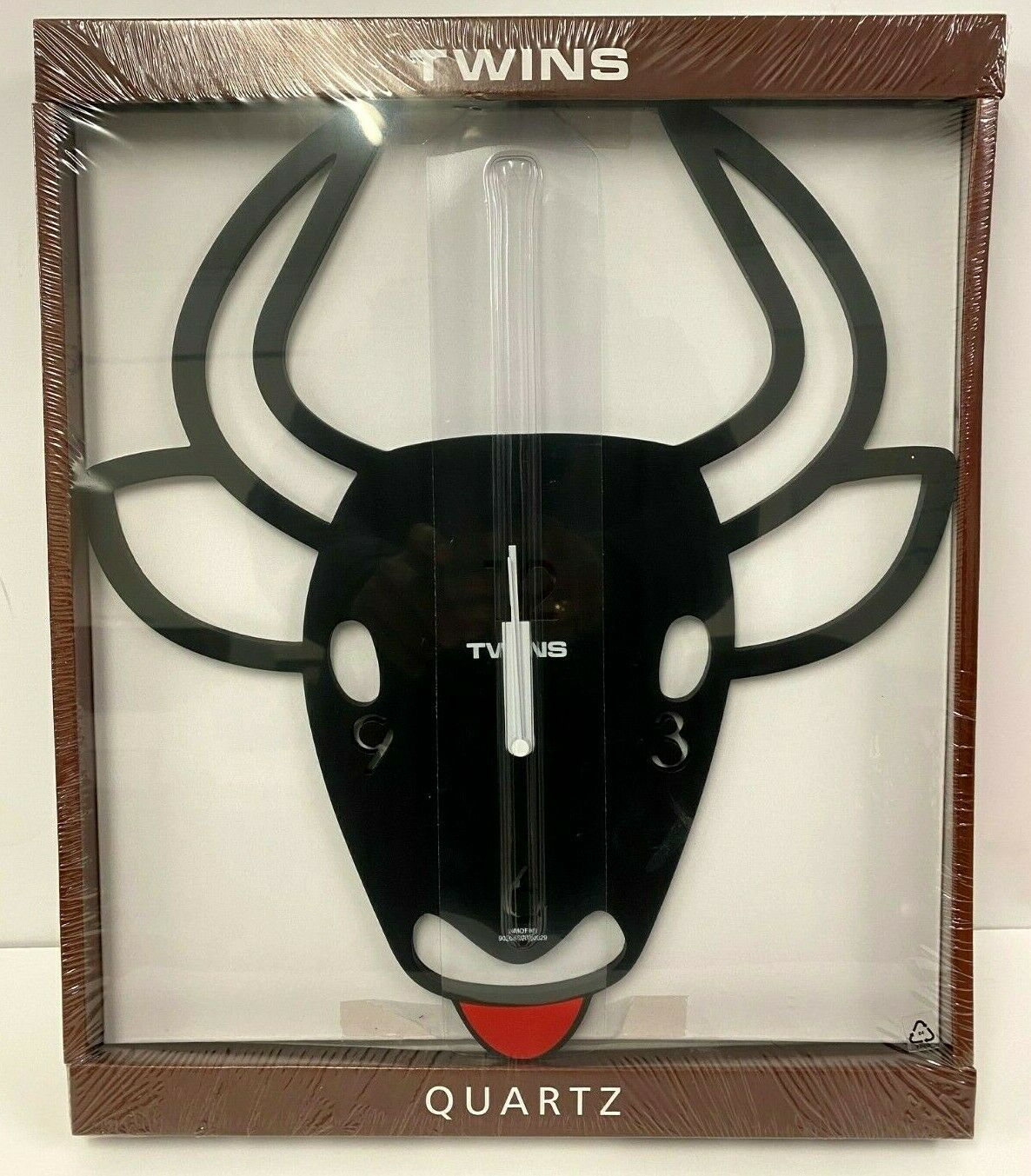 Twins Quartz Black Cow Wall Clock