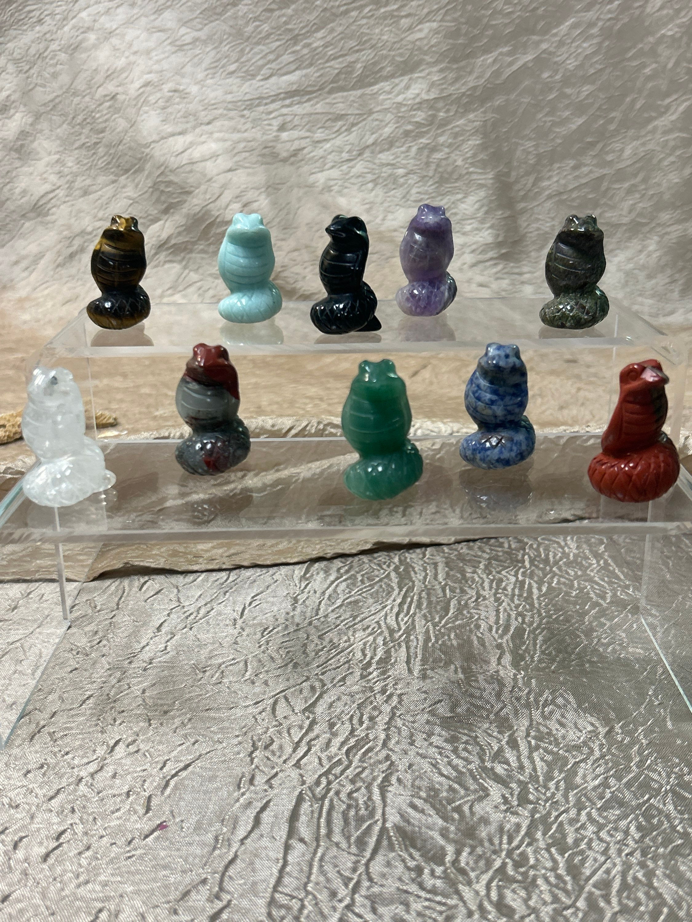 Crystal Cobra Snake Carving