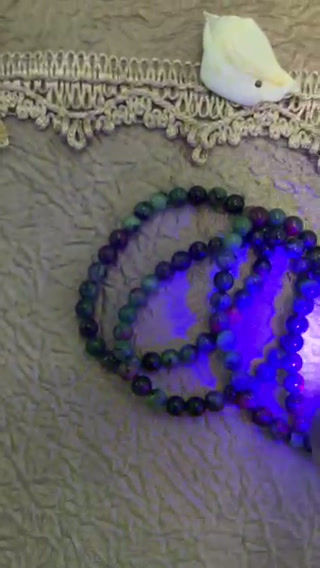 Thumbnail: 6 mm Ruby Zoisite Crystal Stretchy Bracelet