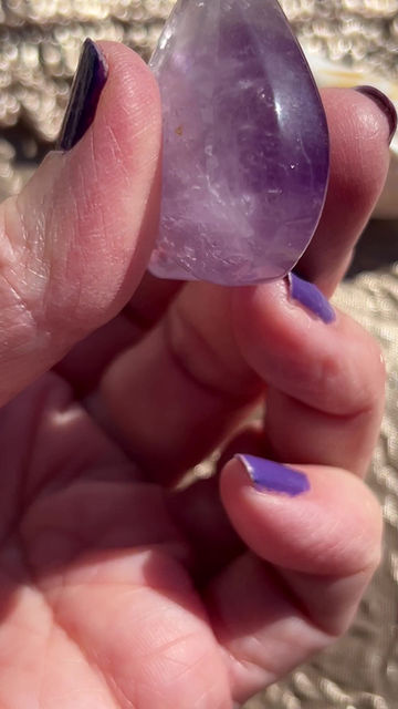 Thumbnail: Amethyst Crystal Heart with Rainbow