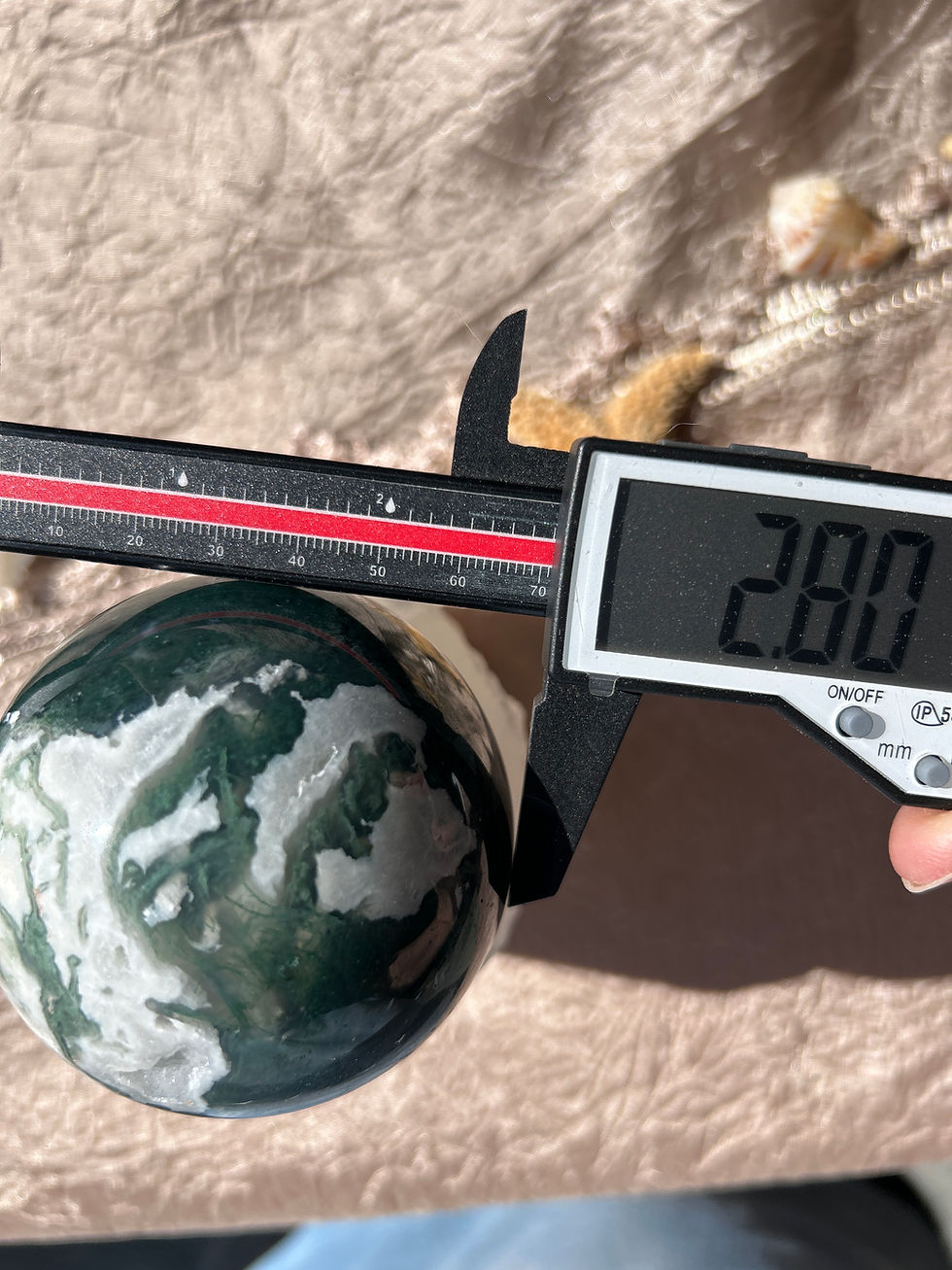 Thumbnail: Moss Agate with Druzy Crystal Sphere