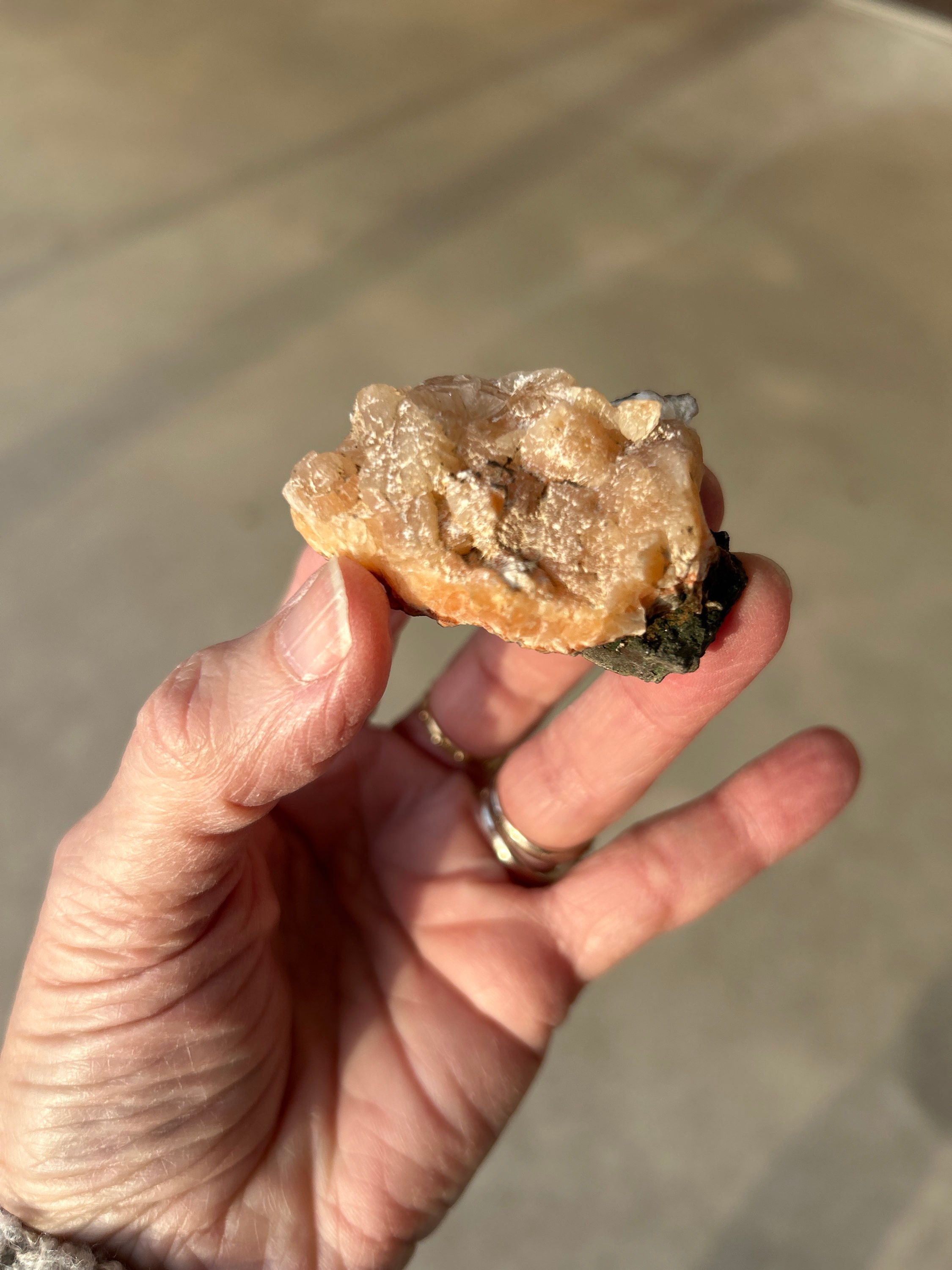 Peach Stilbite on Matrix Specimen