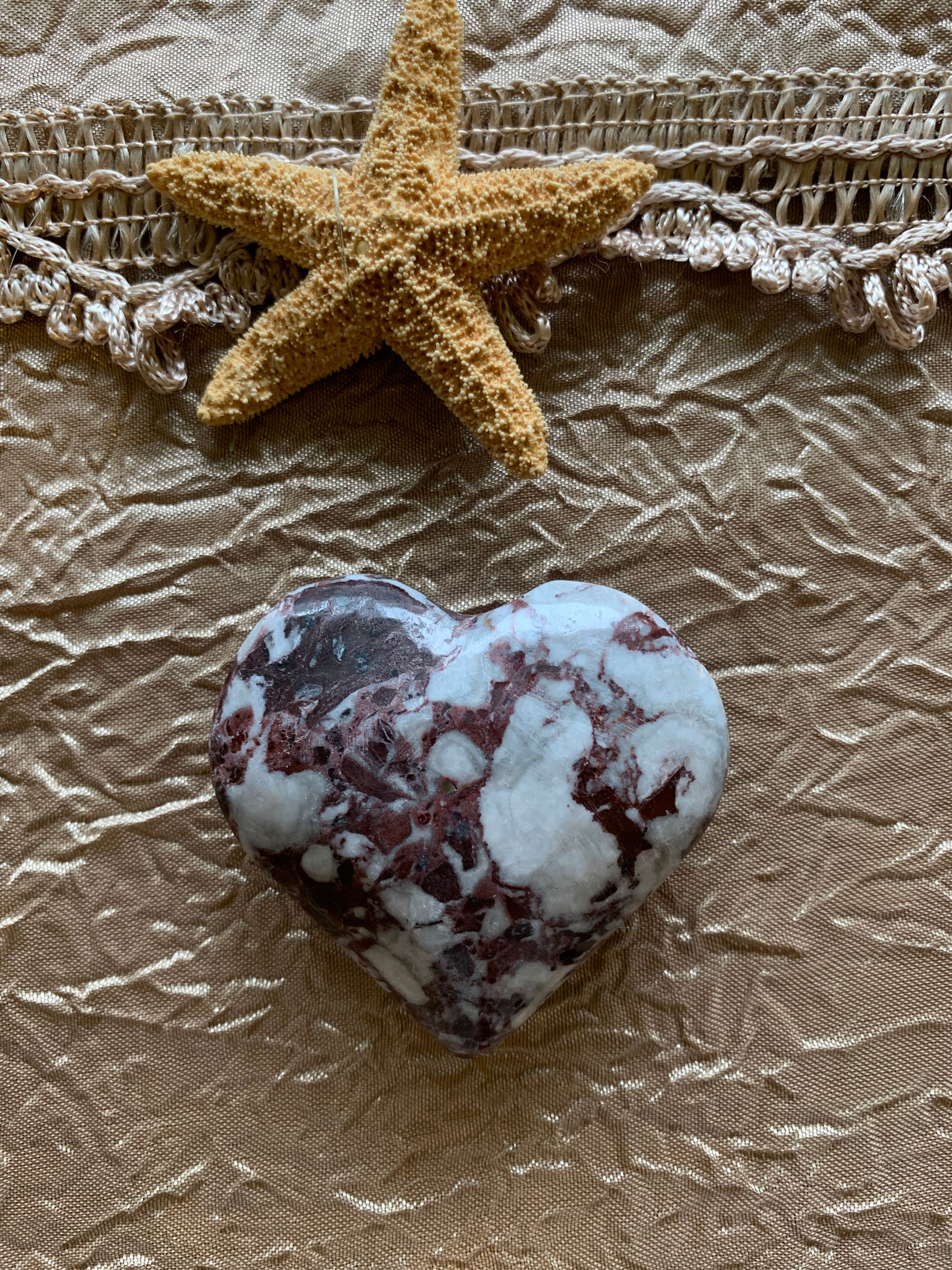 Red Zebra Jasper Crystal Heart