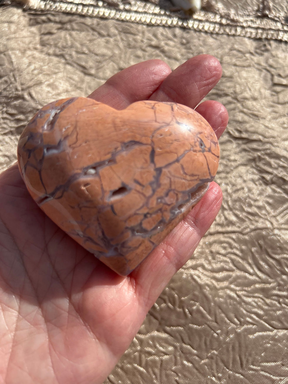 Pink Sacura Agate Heart with Druzy