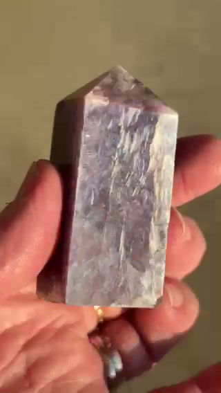 Thumbnail: Flashy Polished Lepidolite CrystalTower