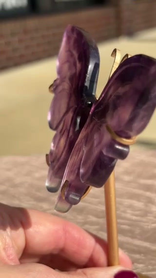 Thumbnail: Purple Fluorite Butterfly Wings with Stand