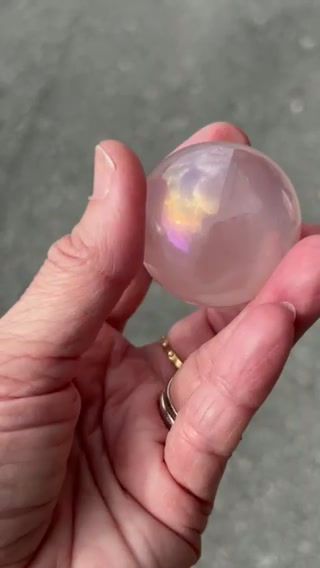 Thumbnail: Angel Aura Rose Quartz Crystal Sphere