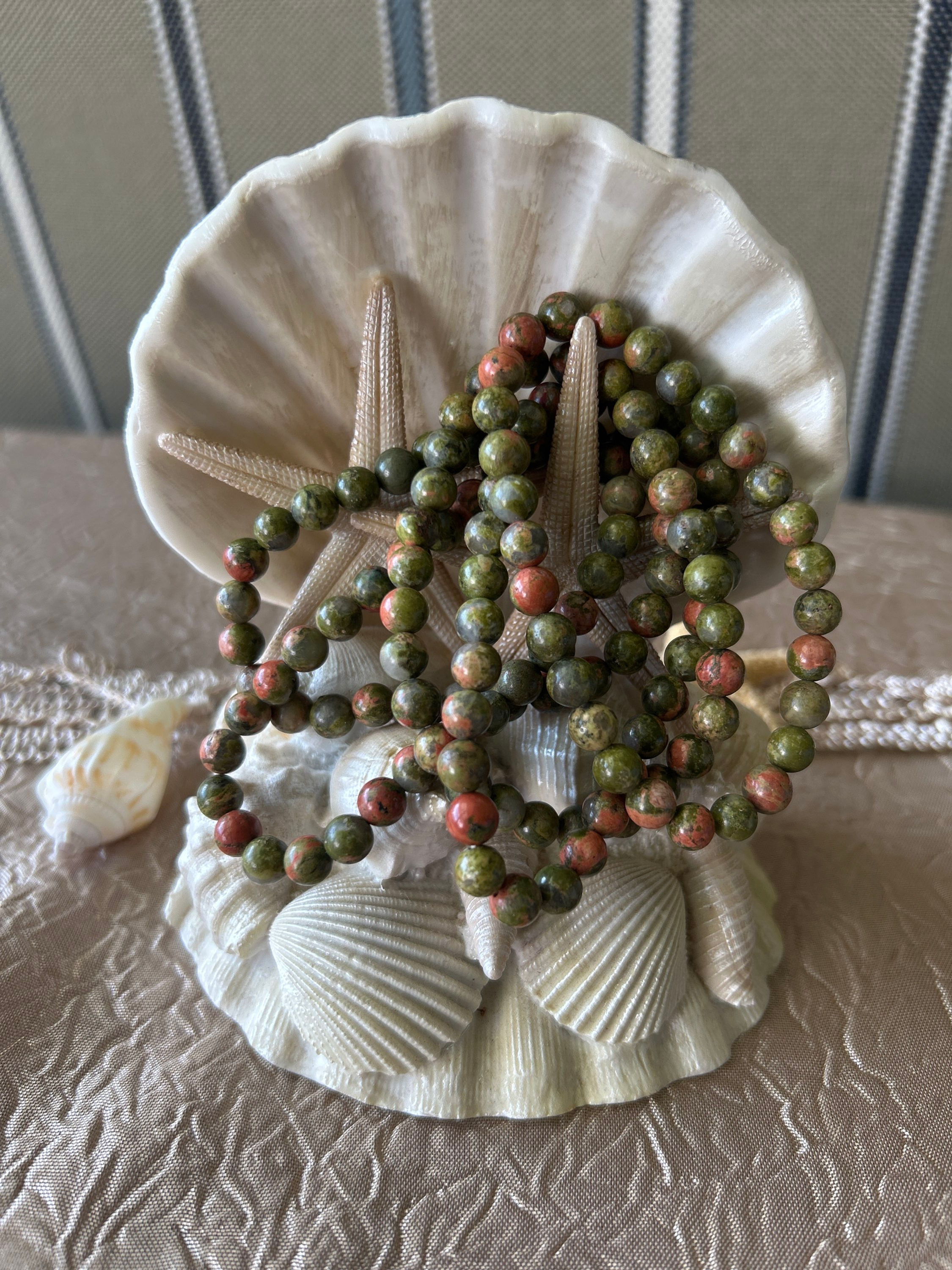 6mm Unakite Stretchy Bracelet