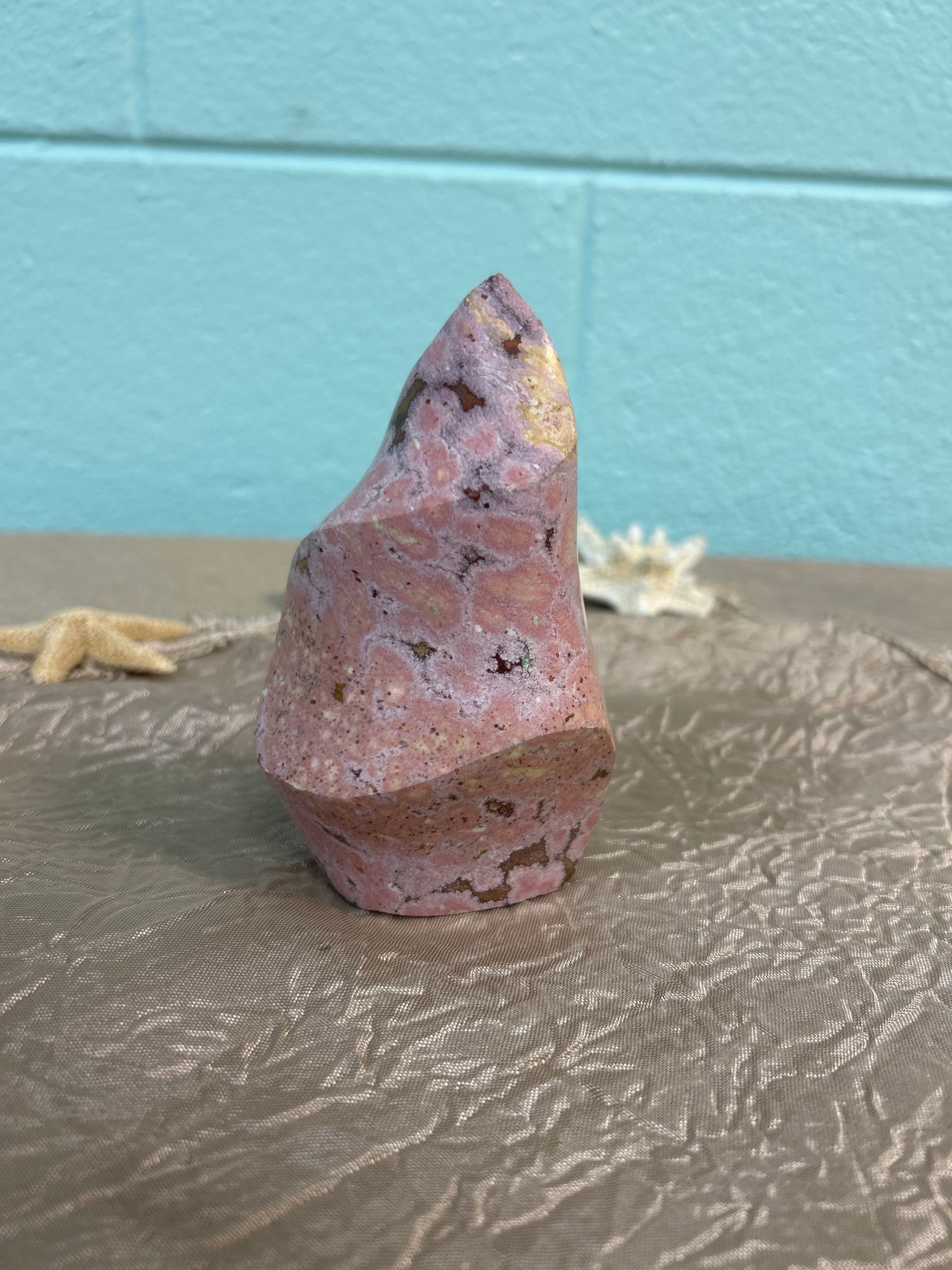 Pink Ocean Jasper Crystal Flame