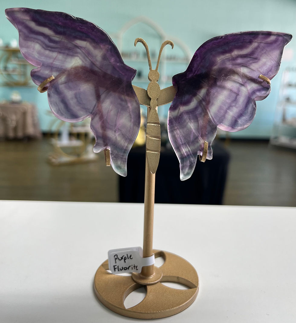 Thumbnail: Purple Fluorite Butterfly Wings with Stand