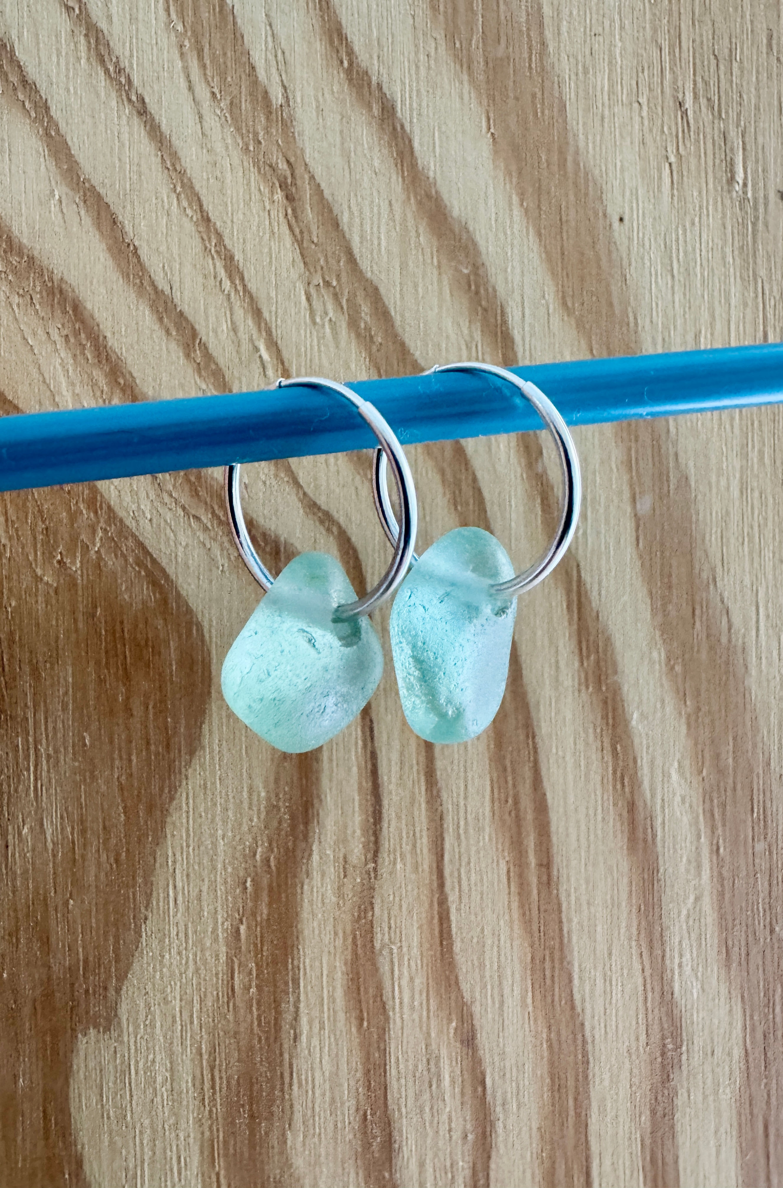 Cornish Sea Glass Hoops
