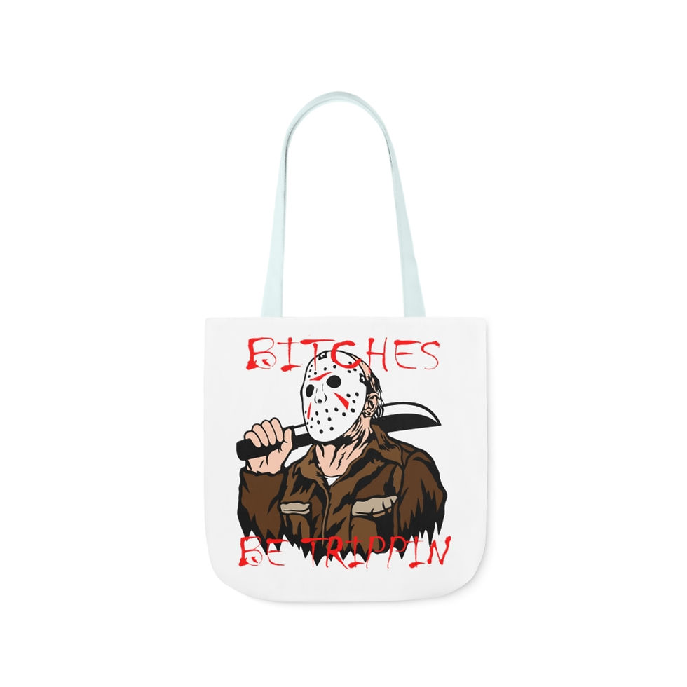 Miniatura: Jason Bitches Be Trippin Canvas Tote Bag-Book Bag-Grocery Bag-Beach Tote-Goth