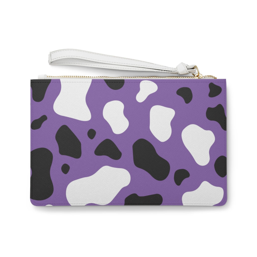 Cow Print Vegan Leather Clutch Bag-Women Makeup Bag-Cosmetic Bag-Animal Print
