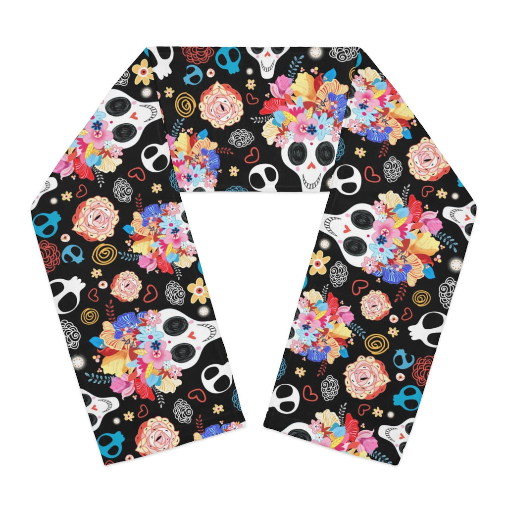 Day of The Dead Sugar Skull Scarf-Head Scarf-Neck Scarf-Head Wrap-Skull Lovers