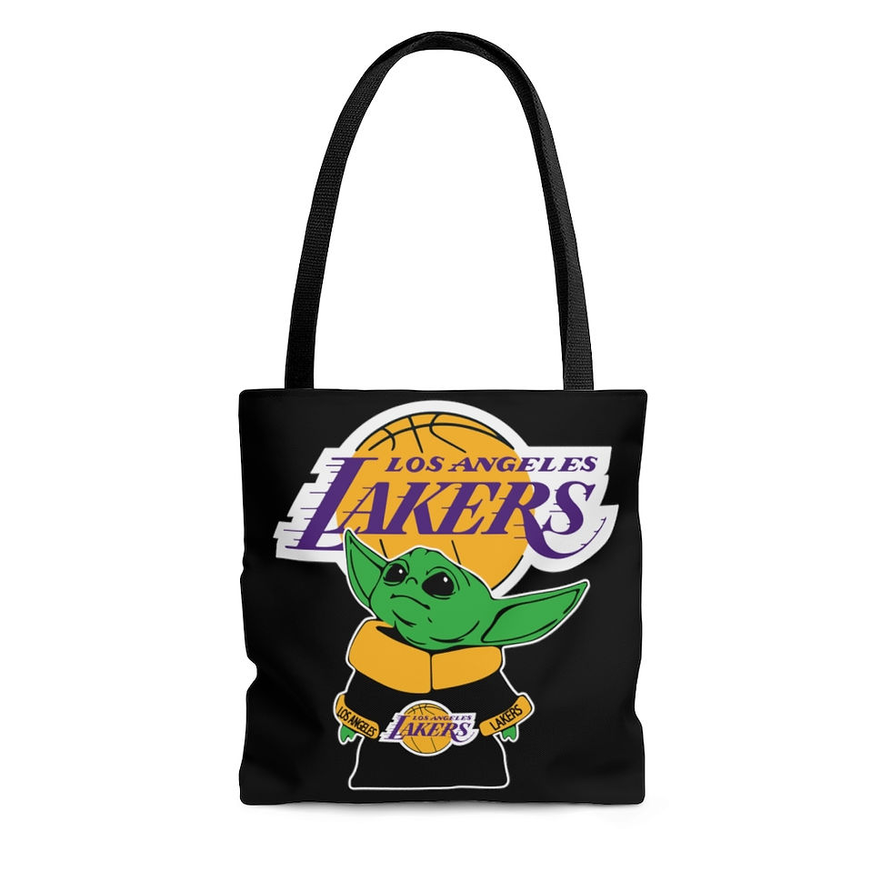 Thumbnail: Baby Yoda Los Angeles Lakers Tote Bag-Beach Bag-Star Wars-Gift for Her-Baby Yoda