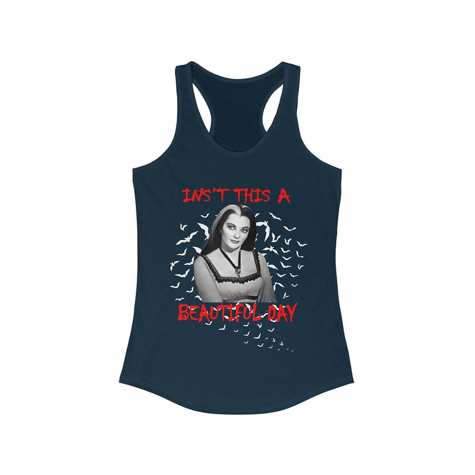 Thumbnail: Lily Munster Racerback Tank Top Shirt-Fitness Tank Tops-Bats-Fashion Tank Top