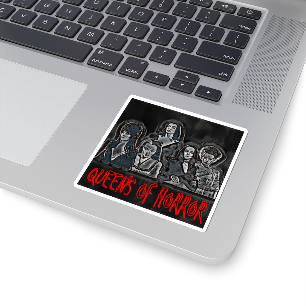 Queens of Horror Sticker-Morticia-Lily Munster-Frankenstein Bride-Elvira-Vampira