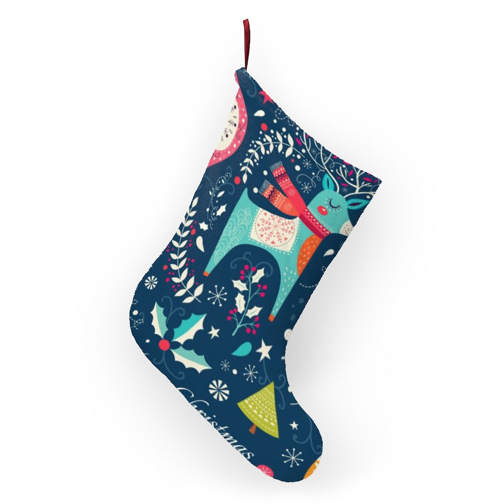 Miniatiūra: Christmas Deer Stocking-Blue-Personalized-Customized